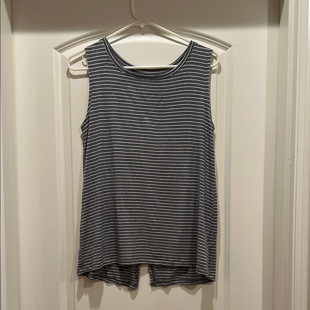 Old Navy White and Gray Tank Top